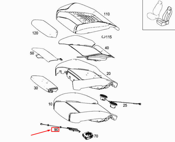 A0009050105 - NEW MERCEDES-BENZ A W177 FRONT LEFT SEAT OCCUPANCY SENSOR A0009050105