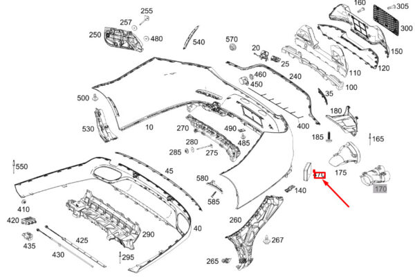A0009054111 - NEW MERCEDES-BENZ CLS C257 REAR RADAR SENSOR A0009054111