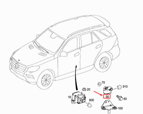 A0009058100 - NEW MERCEDES-BENZ ML W166 TRANSVERSAL-ACCELERATION SENSOR A0009058100