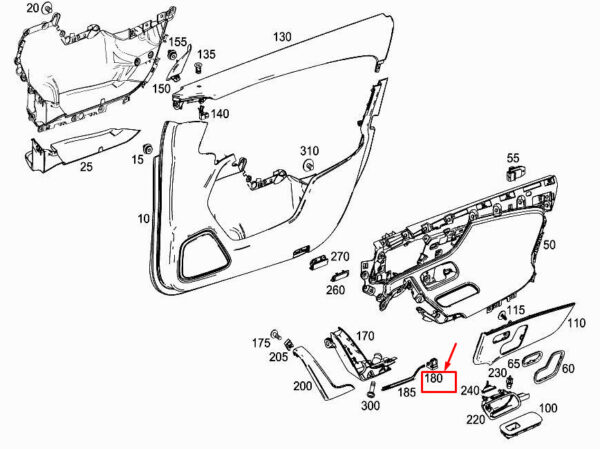 A0009065406 - New MERCEDES-BENZ A W177 Front Door Interior Lamp A0009065406