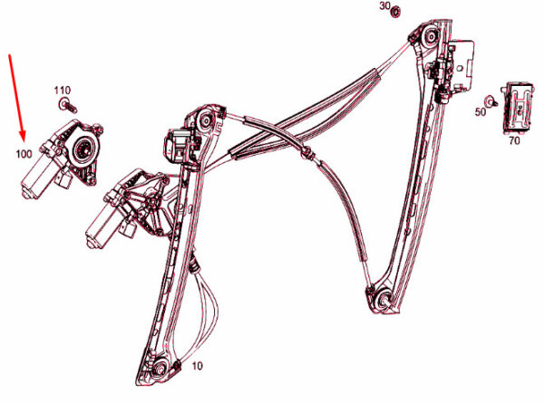 A0009066206 - NEW MB C COUPE C205 FRONT RIGHT WINDOW REGULATOR MOTOR A0009066206 OEM