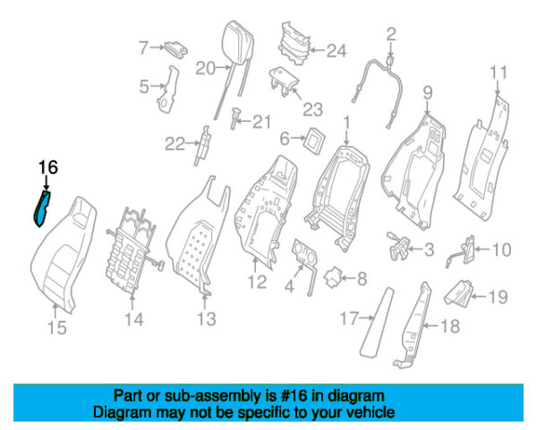 A0009103275 - Mercedes-Benz Front Right Seat Back Bolster Cushion Cover A0009103275