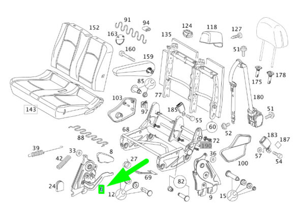 A00092015729120 - NEW MERCEDES-BENZ VITO W639 DOUBLE SEAT FRONT LEFT LOCK A00092015729120 ORIGINAL