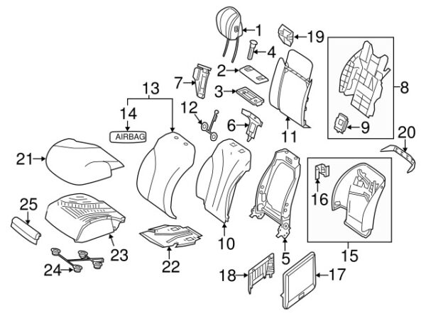 A00097005417H52 - NEW MERCEDES-BENZ CLASSES FRONT LEFT HEADREST GUIDE A00097005417H52 ORIGINAL