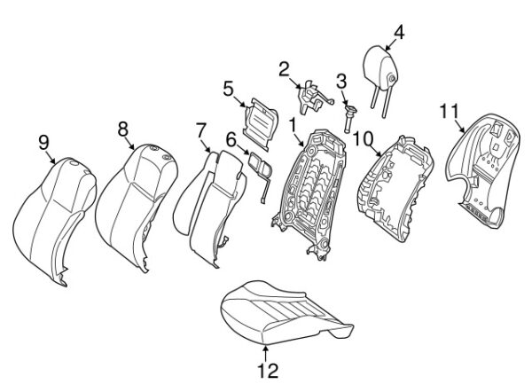 A00097060027P82 - NEW MERCEDES-BENZ CLS C-CLASS FRONT LEFT HEADREST GUIDE A00097060027P82