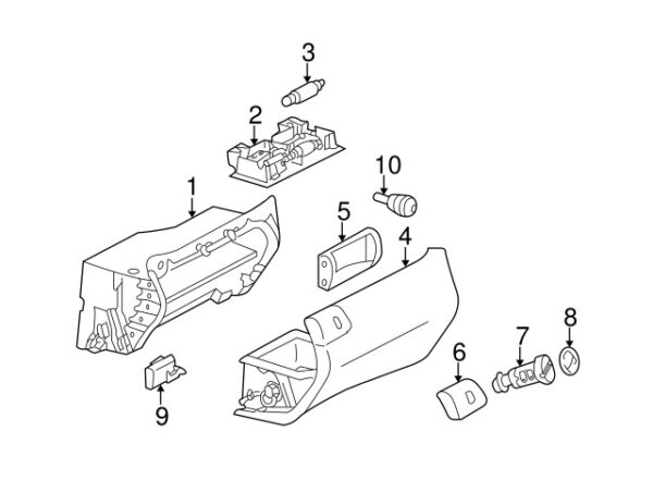 A0009887911 - Mercedes-Benz front glove compartment door bumper A0009887911