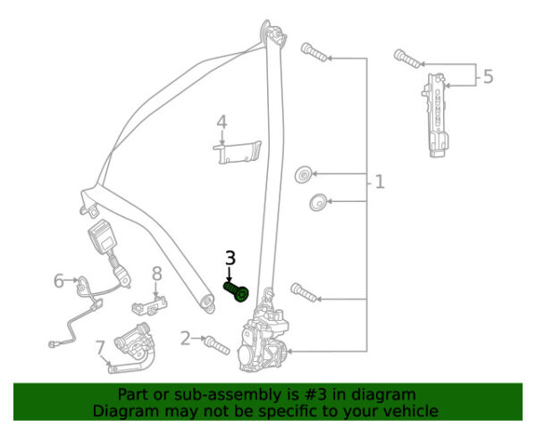 A0009900818 - NEW MERCEDES-BENZ GLS CLASS OUTER SEAT BELT LAP AND SHOULDER BELT BOLT ORIGINAL