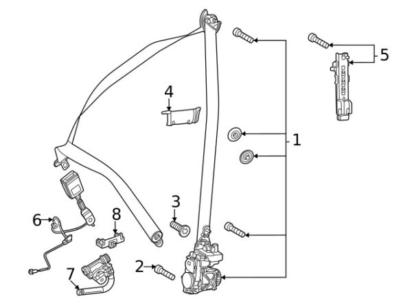 A0009900818 - NEW MERCEDES-BENZ GLS CLASS OUTER SEAT BELT LAP AND SHOULDER BELT BOLT ORIGINAL