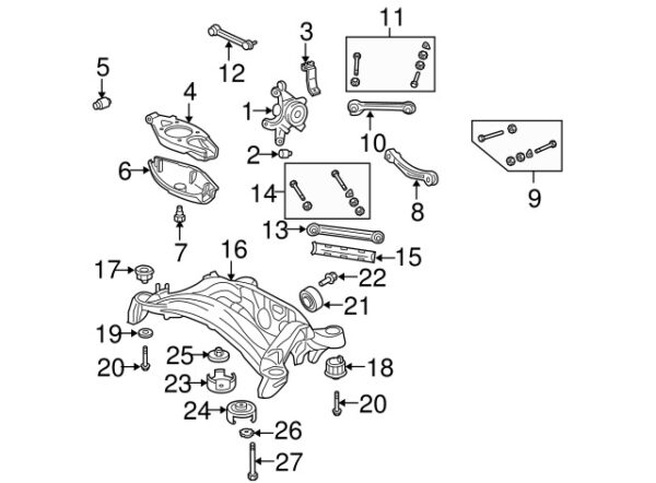 A0009904303 - NEW MERCEDES-BENZ SLK SLC CLASS SUSPENSION CROSS MEMBER BOLT A0009904303
