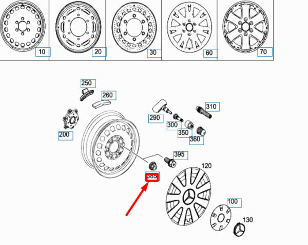 A0009905353 - Mercedes-Benz Sprinter W906 Wheel Nut A0009905353 NEW ORIGINAL
