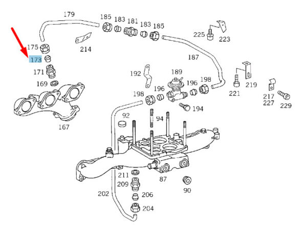 A0009907367 - Mercedes-Benz SL R129 exhaust manifold ring A0009907367 NEW ORIGINAL