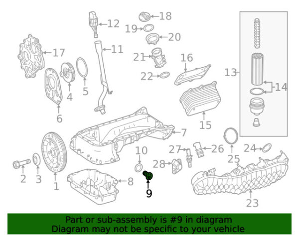 A0009909518 - NEW MERCEDES-BENZ E AMG CLASS ENGINE OIL DRAIN PLUG A0009909518 ORIGINAL