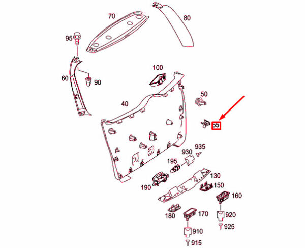A0009910870 - NEW MERCEDES-BENZ ML W164 BACK TURKEY CLIP A0009910870