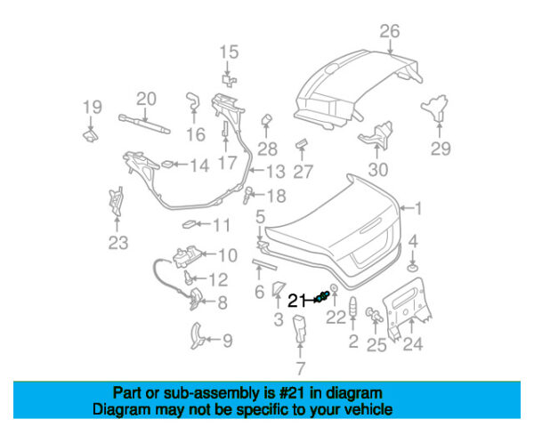 A0009911915 - Mercedes-Benz rear lid lifting support bolt A0009911915