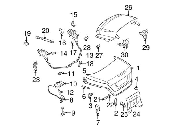 A0009911915 - Mercedes-Benz rear lid lifting support bolt A0009911915