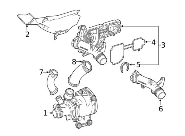 A0009914700 - Mercedes-Benz Engine Coolant Thermostat Housing C-Clip A0009914700
