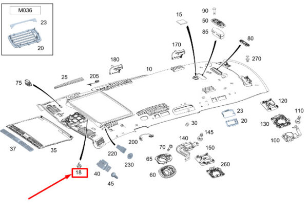 A0009915302 - New Mercedes-Benz GLS X167 Headliner Cover Clip A0009915302 Genuine