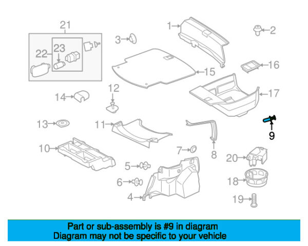 A0009915940 - Mercedes-Benz Upper Trunk Trim Panel Clip A0009915940