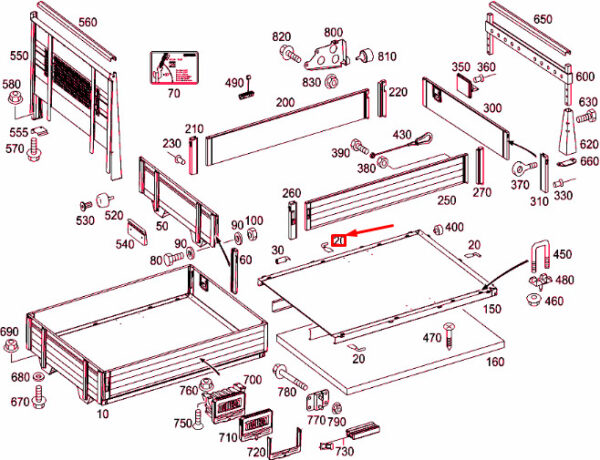 A0009917101 - New MB SPRINTER 906 Body Shell Platform Rear Side Right Pin A0009917101
