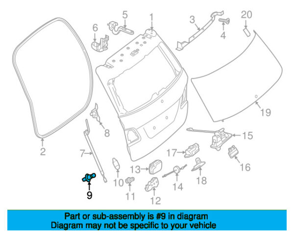 A0009938160 - Mercedes-Benz tailgate support strut holder A0009938160