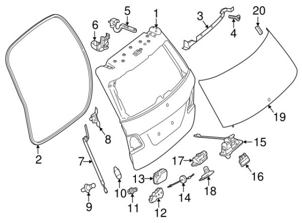 A0009938160 - Mercedes-Benz tailgate support strut holder A0009938160