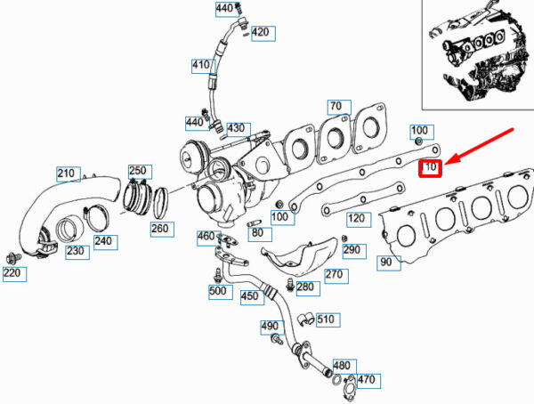 A0009941601 - MERCEDES-BENZ ML W166 Turbocharger Top Retainer Plate A0009941601 NEW GENUINE