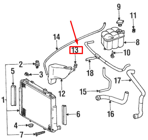 A0009972881 - NEW MERCEDES-BENZ S W140 RESERVOIR TANK GROMMET A0009972881 ORIGINAL