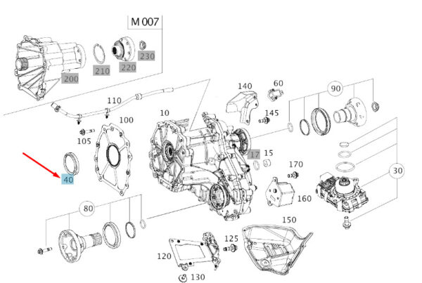 A0009978007 - New MB GLE W167 Transfer Case Radial Shaft Seal A0009978007 Genuine