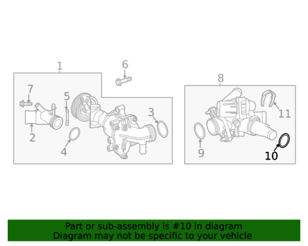 A0009979205 - Mercedes-Benz GLA A CLASS ENGINE COOLANT THERMOSTAT HOUSING O-RING A0009979205