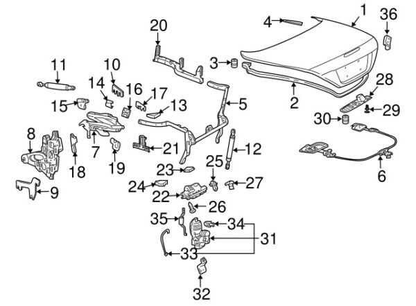 A0009981840 - Mercedes-Benz stop buffer for right rear lid A0009981840