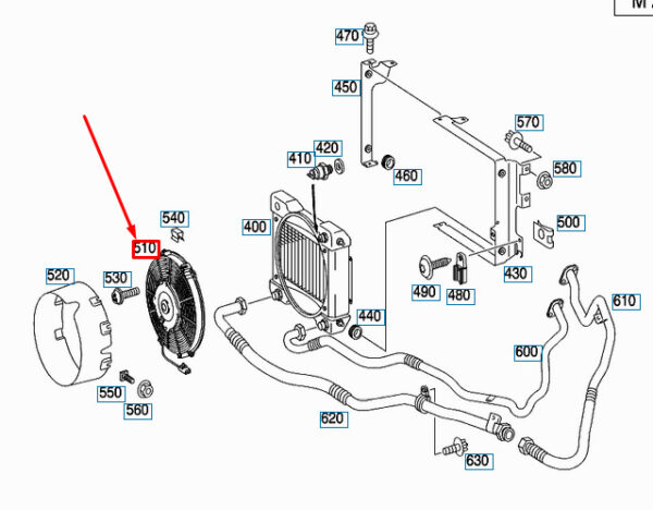 A0015005693 - NEW MERCEDES-BENZ E W211 AMG ADDITIONAL RADIATOR BLOWER A0015005693 ORIGINAL