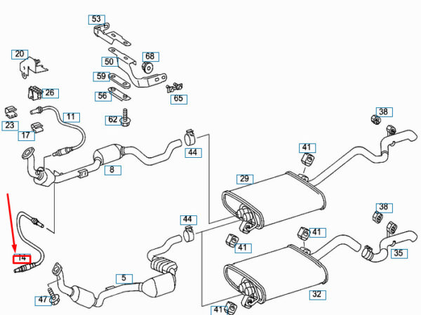 A0015402817 - NEW MERCEDES-BENZ ML W163 LAMBDA SENSOR A0015402817 ORIGINAL