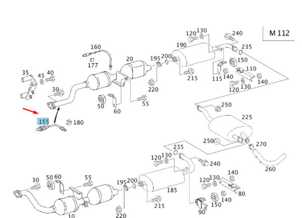 A0015407917 - NEW MB G W463 CATALYTIC CONVERTER RIGHT LAMBDA SENSOR A0015407917 ORIGINAL