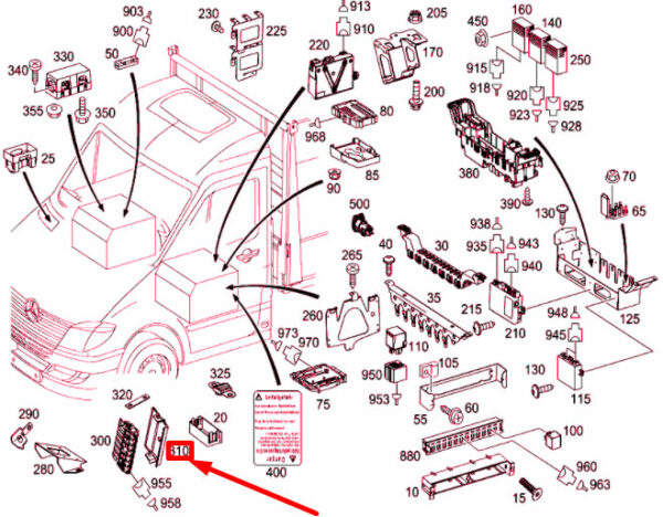 A0015456403 - NEW MERCEDES-BENZ SPRINTER W906 PREFUSE BOX CAP A0015456403 ORIGINAL