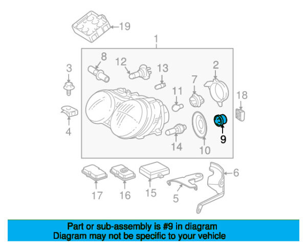 A001826368264 - Mercedes-Benz Front Headlight Socket A001826368264