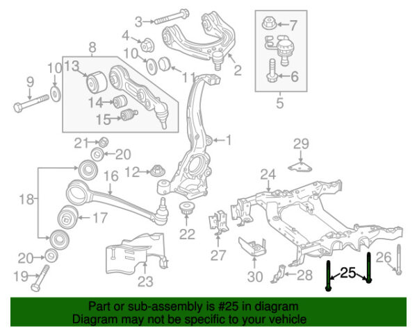 A0019900411 - NEW MERCEDES-BENZ SL GLC-CLASS FRONT SUSPENSION CROSS MEMBER BOLT A0019900411