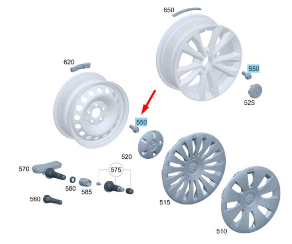 A0019900607 - NEW MERCEDES-BENZ VITO W447 WHEEL SPHERICAL COLLAR BOLT A0019900607 GENUINE