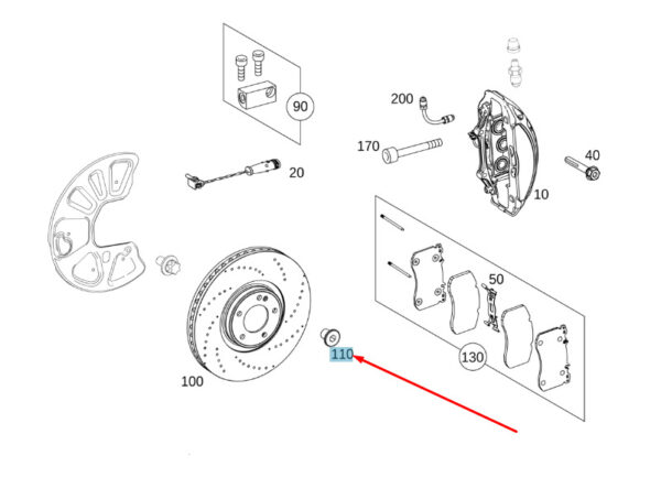 A0019900914 - NEW MERCEDES-BENZ G W463 FRONT WHEEL BRAKE CAP BOLT A0019900914 ORIGINAL