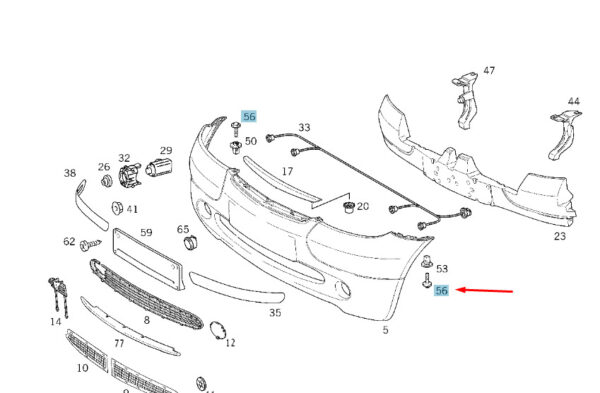A0019903836 - NEW MERCEDES-BENZ A W168 FRONT BUMPER A0019903836 ORIGINAL
