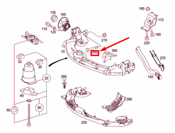 A0019906712 - NEW MERCEDES-BENZ A W169 REAR AXLE ADJUSTER DRAB BOLT A0019906712 ORIGINAL