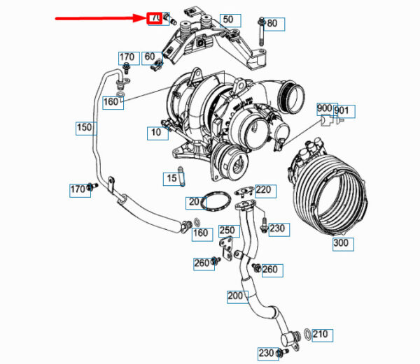 A0019911815 - MB A W176 Bolt A0019911815 Turbocharger Upper Bracket NEW GENUINE