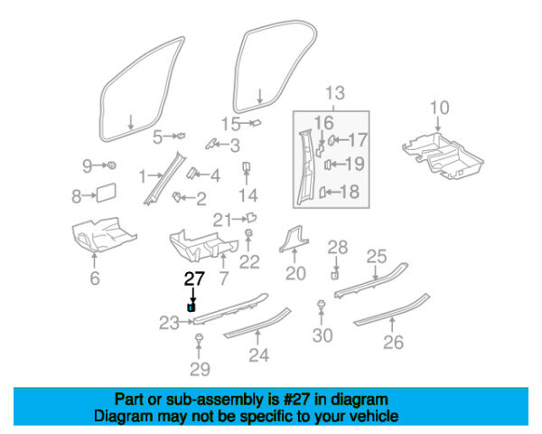 A0019914570 - Mercedes-Benz Front Door Sill Plate Clip A0019914570