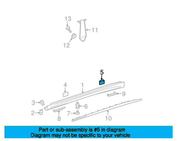 A0019915071 - Mercedes-Benz Rear Rocker Panel Molding Clip A0019915071