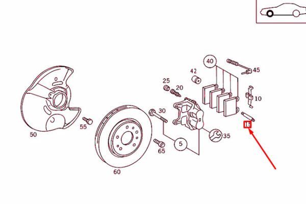 A0019915160 - Mercedes-Benz SL R129 Front Brake Pin A0019915160 NEW GENUINE