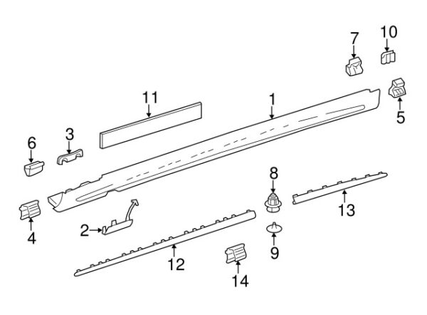 A0019915171 - Mercedes-Benz Rocker Panel Molding Trim Insert Clip A0019915171