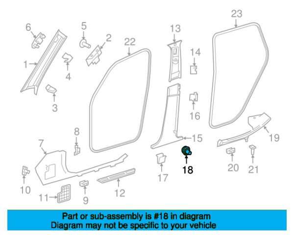 A0019916598 - Mercedes-Benz Lower Body B-Pillar Trim Panel Clip A0019916598