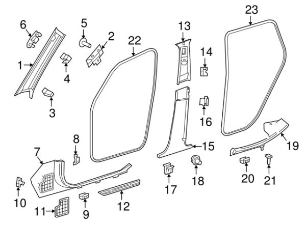A0019916598 - Mercedes-Benz Lower Body B-Pillar Trim Panel Clip A0019916598