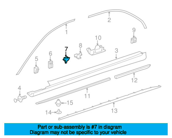 A0019917571 - Mercedes-Benz Center Rocker Panel Molding Clip A0019917571