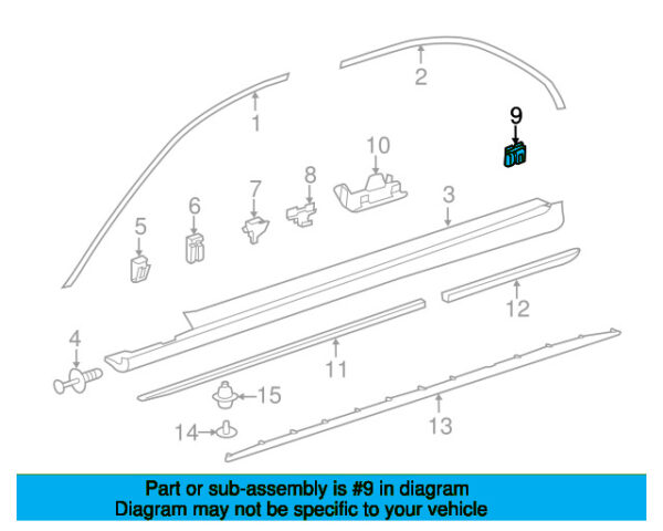 A0019917771 - Mercedes-Benz Rear Rocker Panel Molding Clip A0019917771