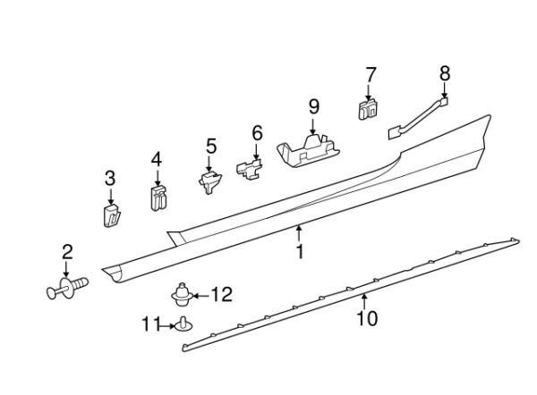 A0019918071 - Mercedes-Benz Center Rear Rocker Panel Molding Clip A0019918071